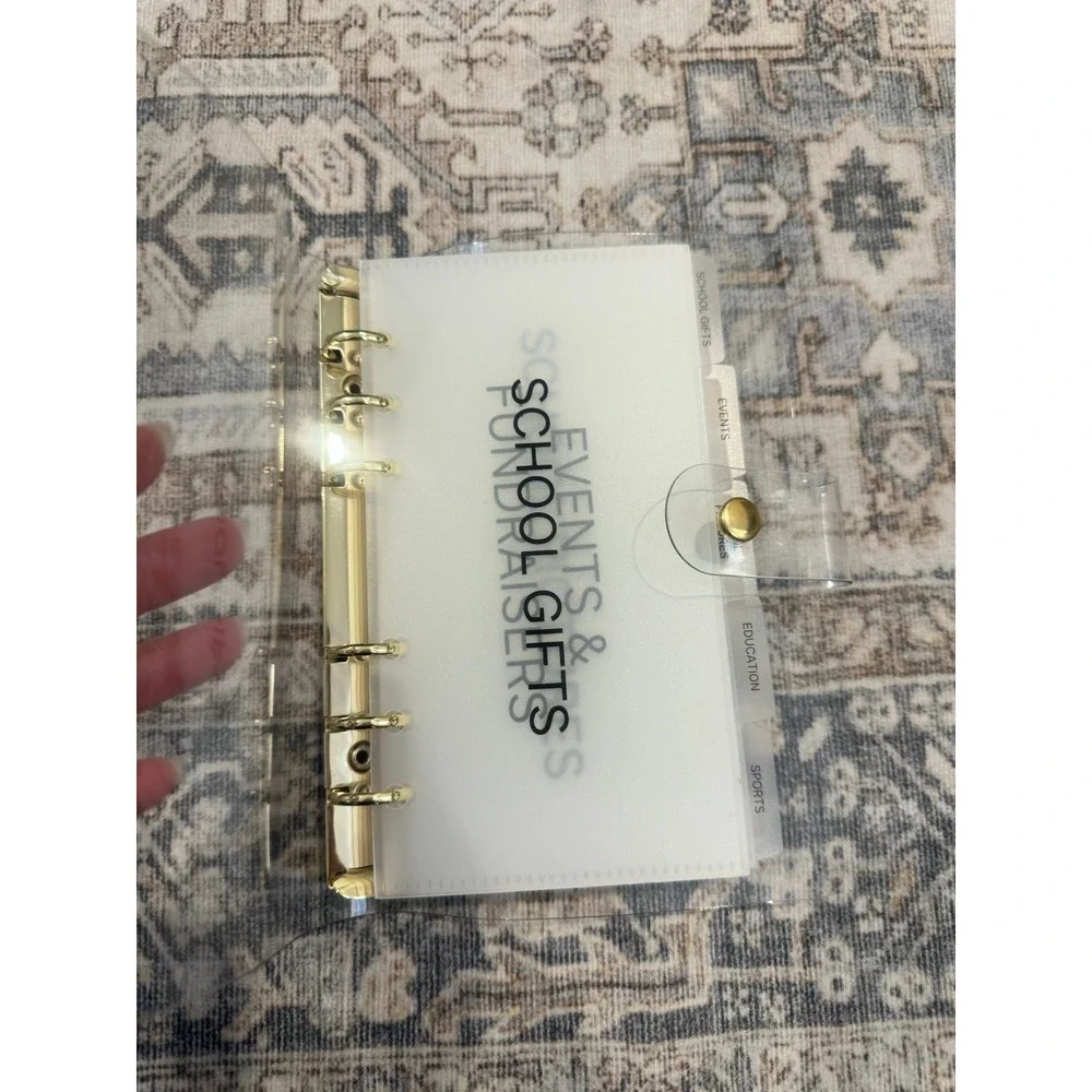 Back to School Budget Binder A6 Clear Binder with Gold Hardware | Cash Envelope